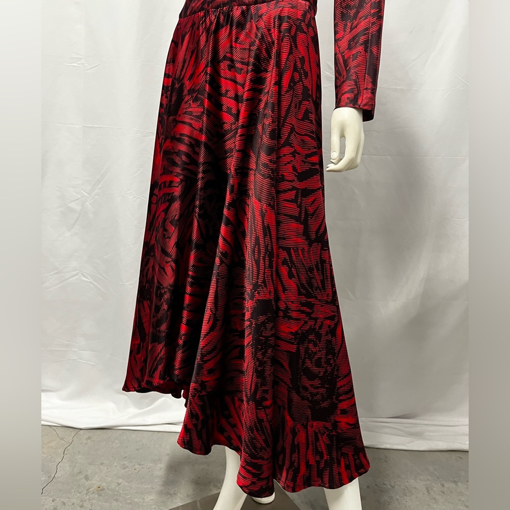 VTG 80s Debora Kuchme 100% Silk Red Satin Backless Midi Cocktail Party Dress - Picture 13 of 15
